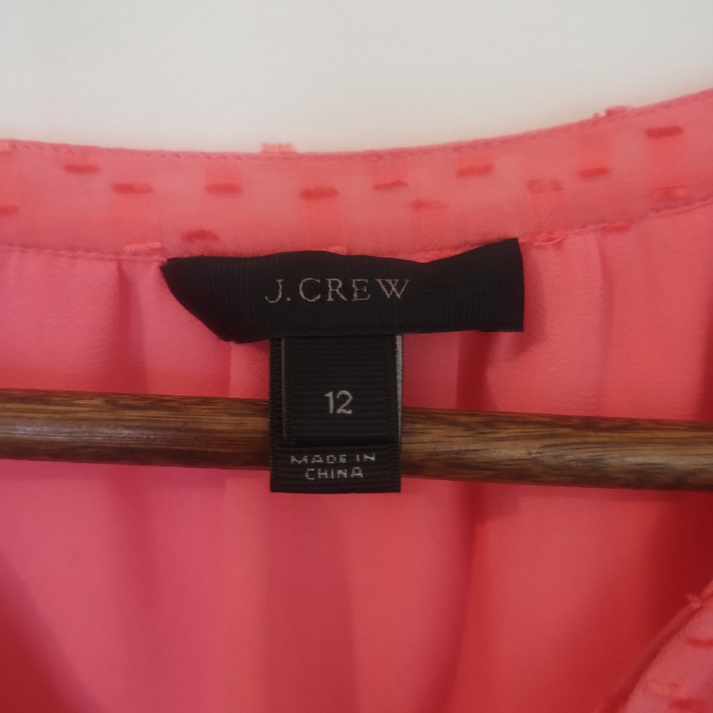 J.Crew Silk Blend Blouse Womens 12 Pink V-Neck Long Sleeve Classic Luxe - Picture 5 of 9